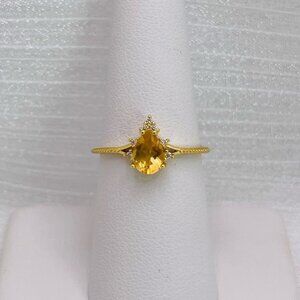 Dainty Gold Citrine Ring